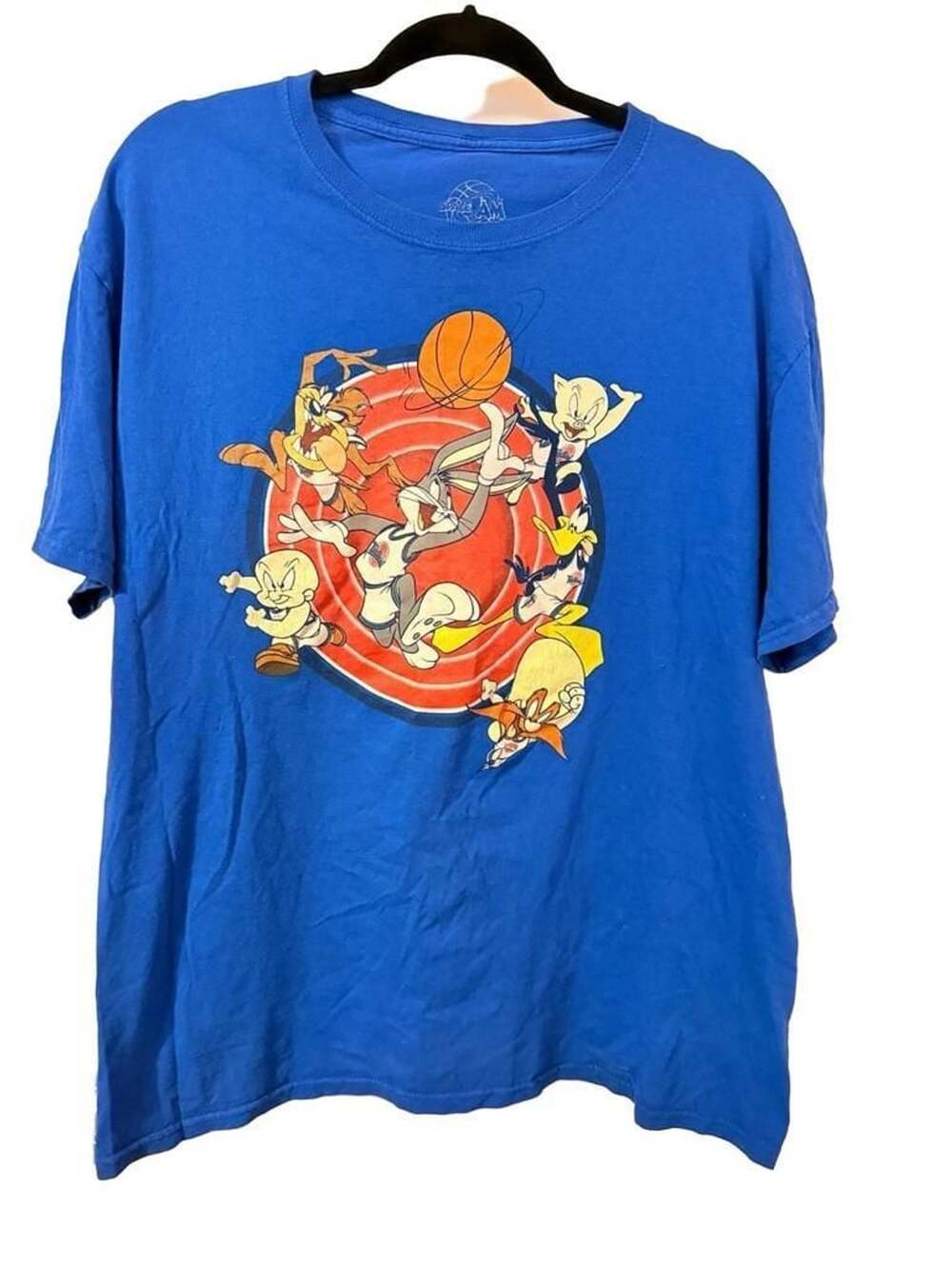 Space Jam Looney Tunes Group Shot T-Shirt Size L Blue